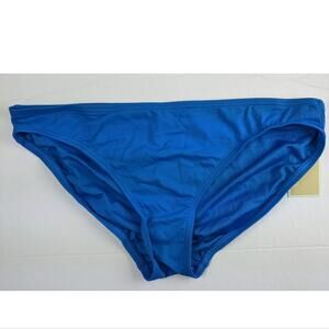 Michael Kors Iconic Solids Bikini Bottom, Vintage Blue, Women's Large